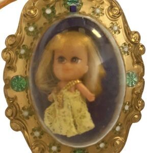 1966 Mattel Liddle Kiddle Lucky Locket Lou Kiddle Doll & Locket Vintage Toy